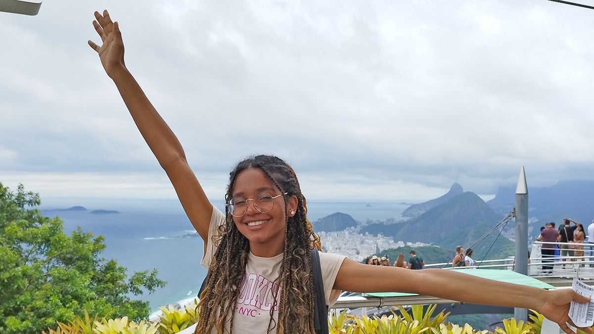 Girl posing for photo in Rio de Janeiro