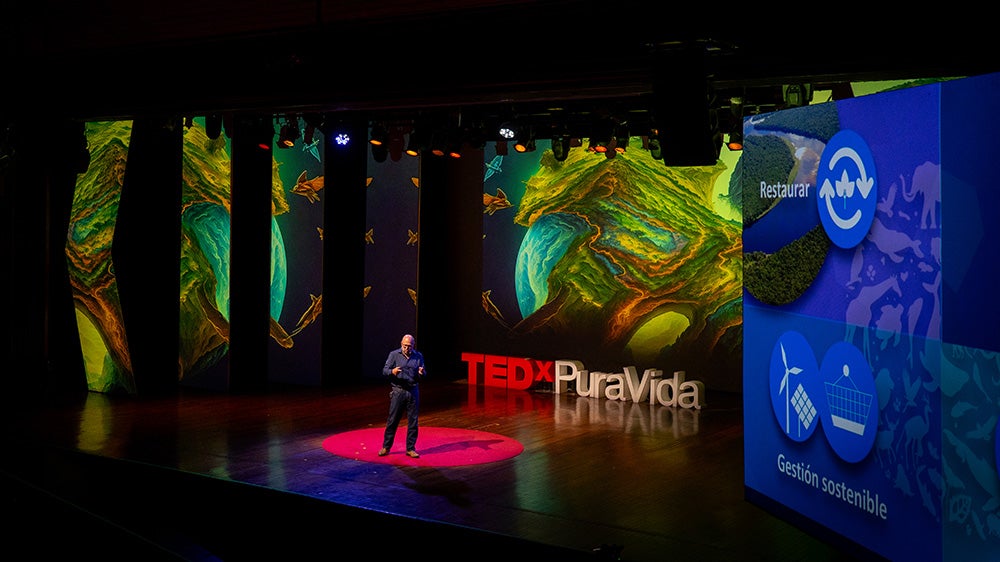 Carlos Manuel Rodriguez speaking at TEDxPuraVida.