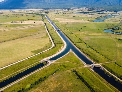 Irrigation canal through field in Bosnia
