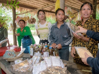 Women vendors selling wares