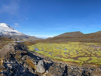 View of the Chimborazo from the base of the Carihuairazo (Ecuador)