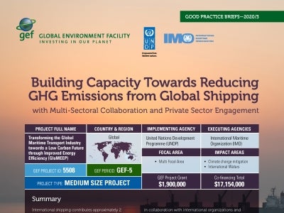 Cover image for publication "Good Practice Brief: Building Capacity Towards Reducing GHG Emissions from Global Shipping"
