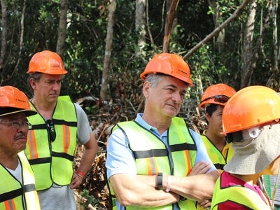 GEF Director of Programs Gustavo Fonseca (center) visiting a sustainable forest management project in Mexico