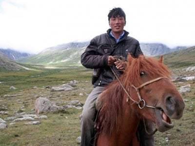 Altai Sayan man and horse