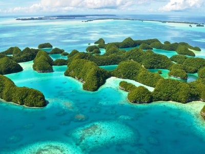 Islands of Palau as seen from above