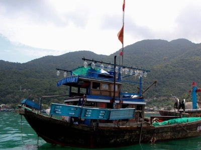 Vietnamese fishing boat near Cham Islands, Viet Nam