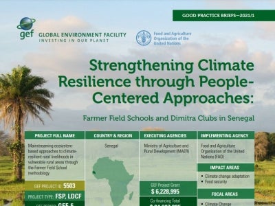 Cover image for the publication "Good Practice Brief: Strengthening Climate Resilience through People Centered Approaches"