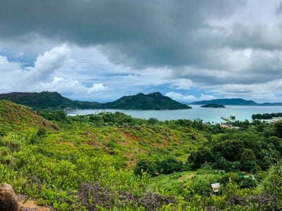 Landscape shot of the Seychelles