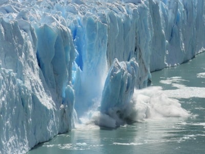 Antarctic Melting Glacier in a Global Warming Environment