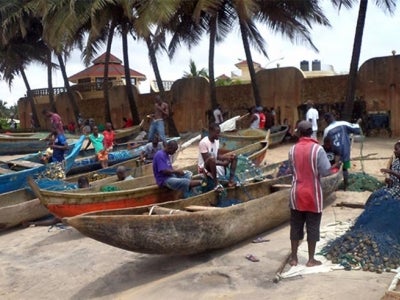 Fishing boats in Liberia.