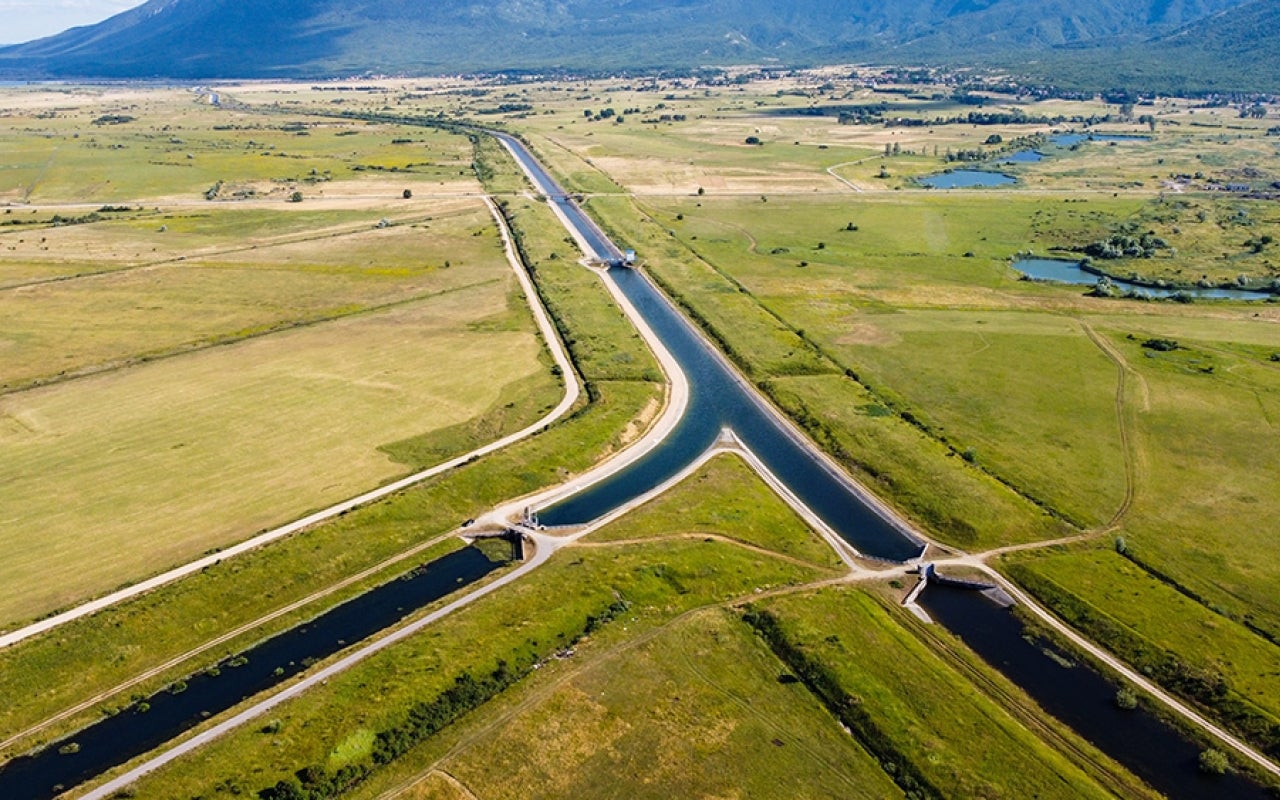 Irrigation canal through field in Bosnia