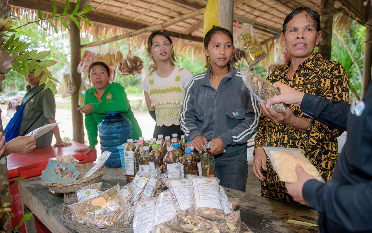 Women vendors selling wares