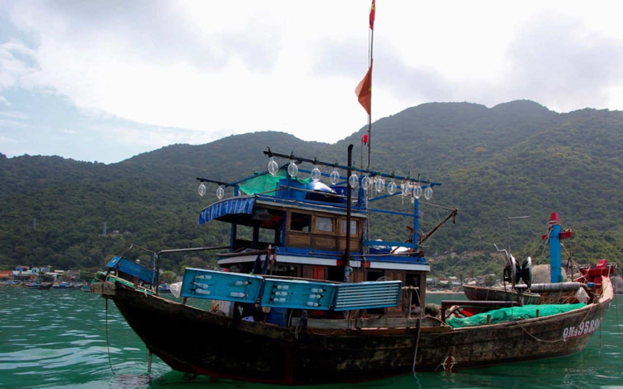 Vietnamese fishing boat near Cham Islands, Viet Nam