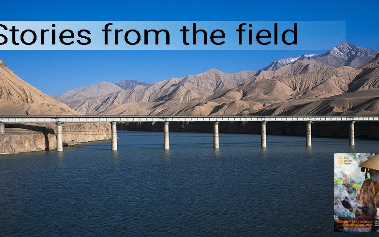 The Qinghai-Tibet railway passes over a lake in the Tibetan highlands.