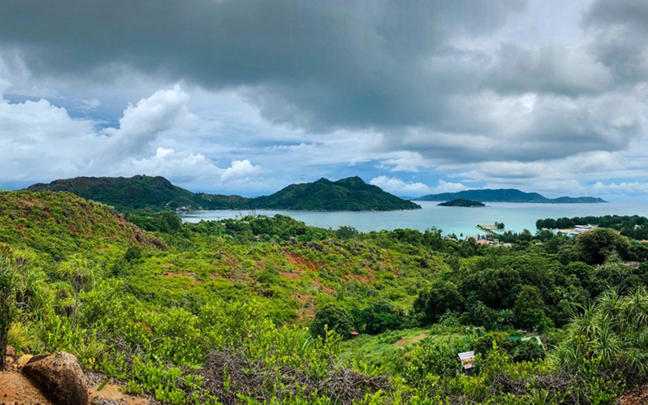 Landscape shot of the Seychelles