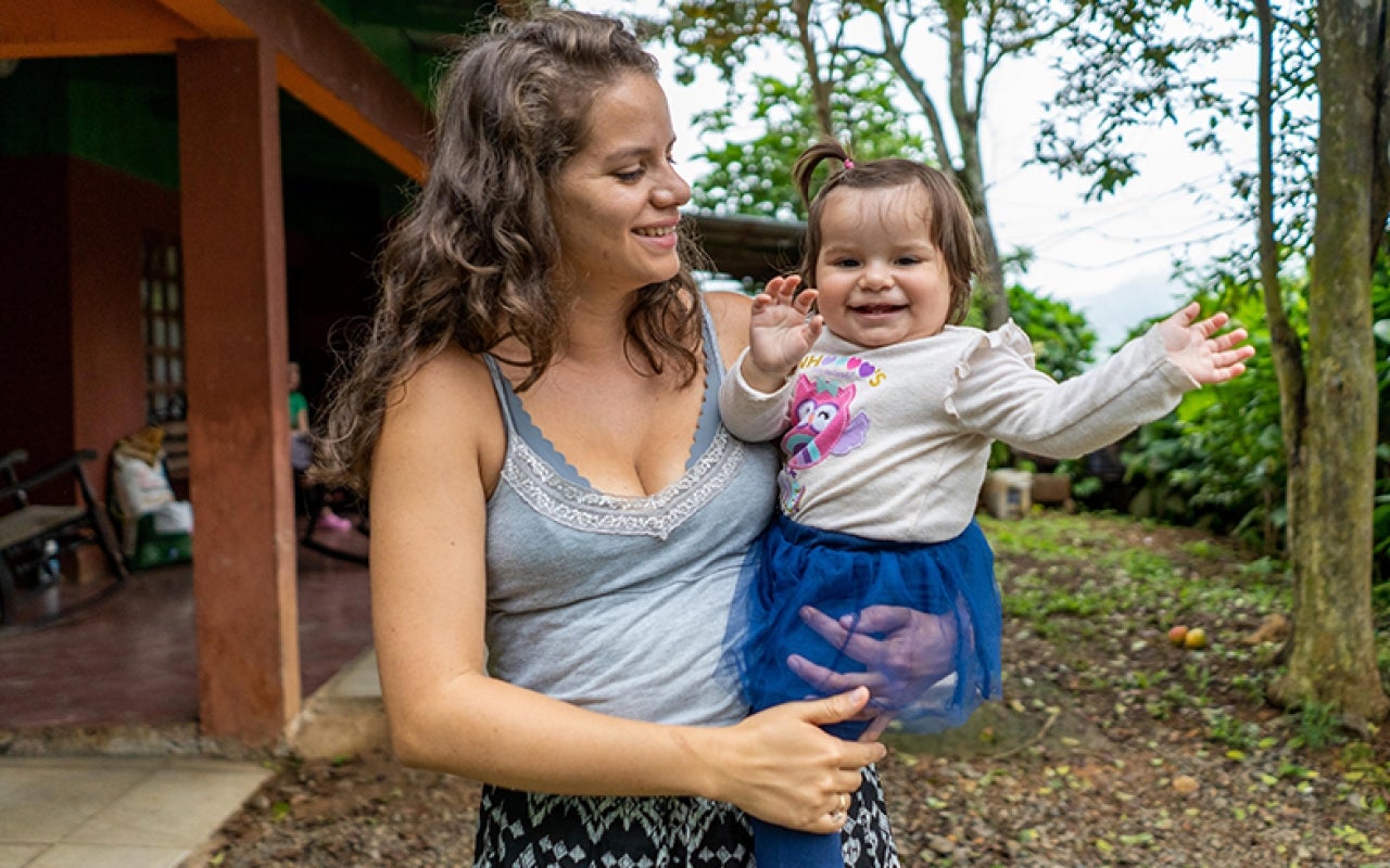 Costa Rican woman with her daughter