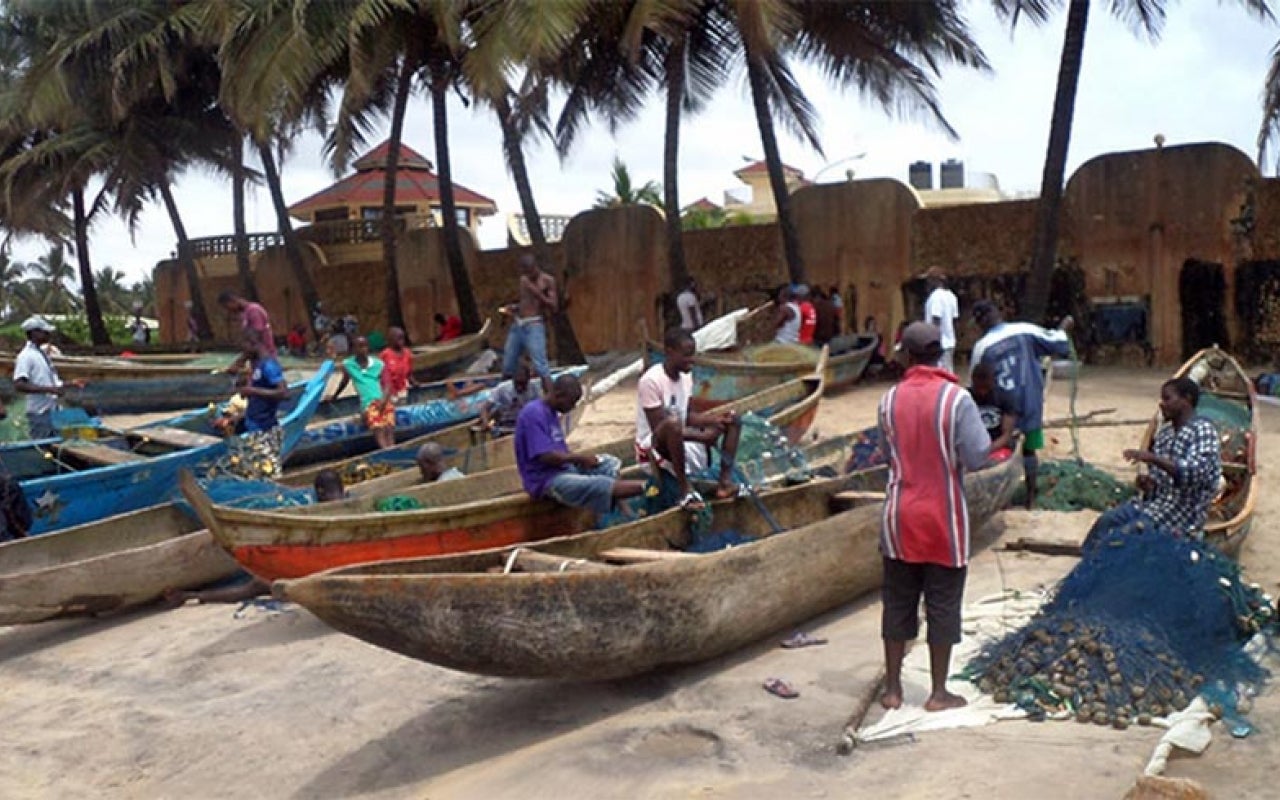 Fishing boats in Liberia.