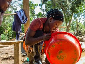 Woman mining for gold