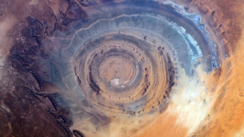 Image of the Guelb er Richat, or Richat Structure, from space