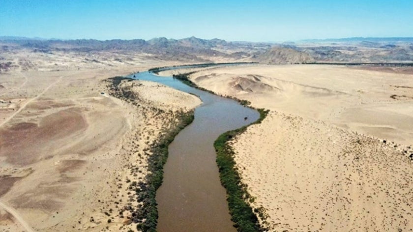 The Orange River flowing through the Namib desert