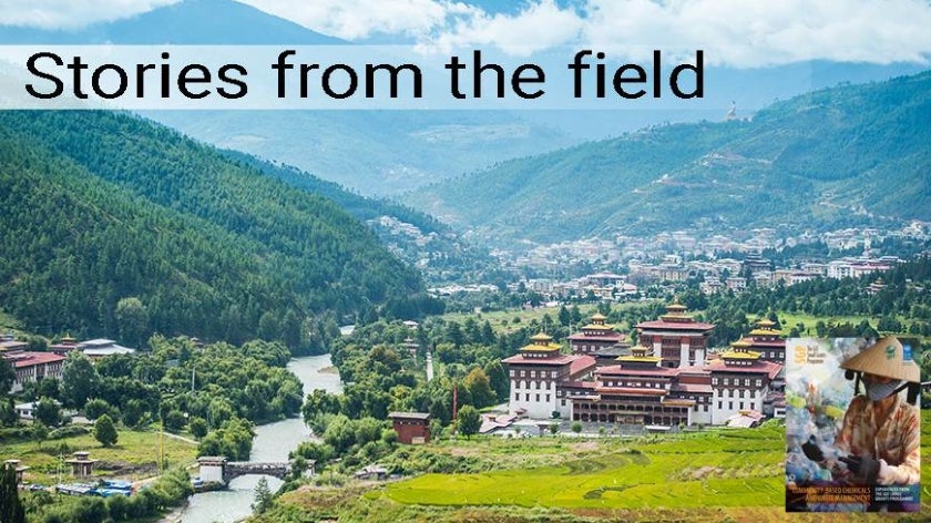 View of Thimphu city, capital of Bhutan