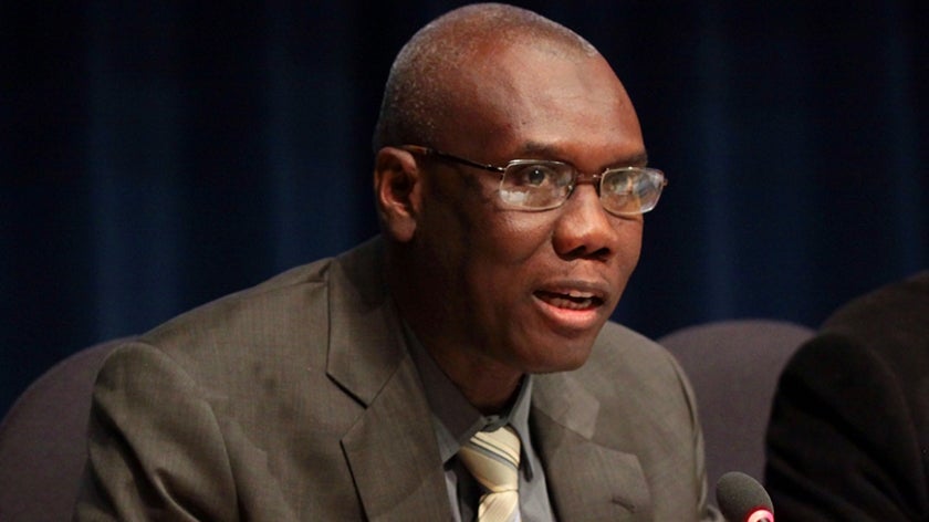 Ibrahima Sow speaking at the 44th GEF Council meeting