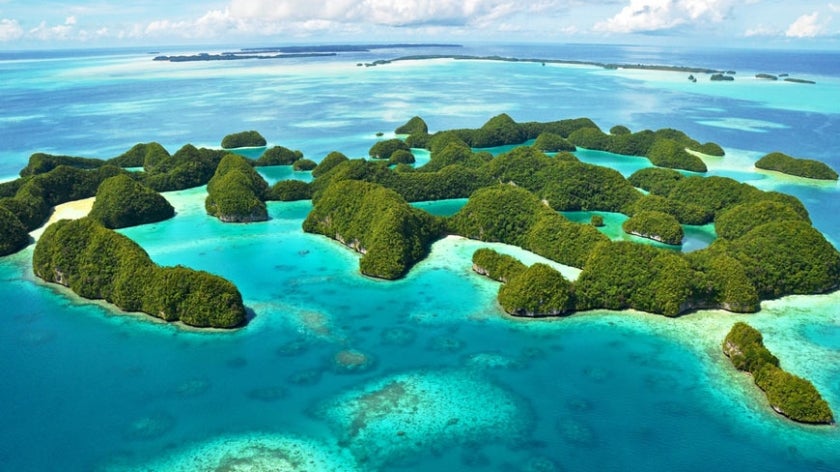 Islands of Palau as seen from above