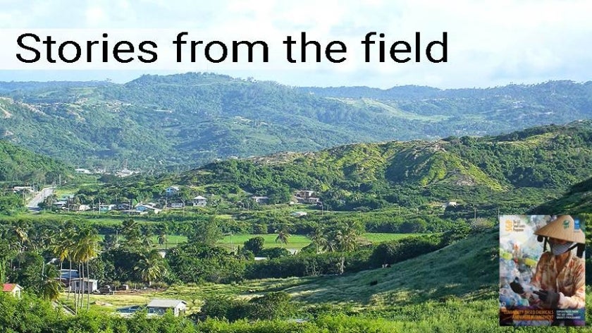 View of farm land in Barbados