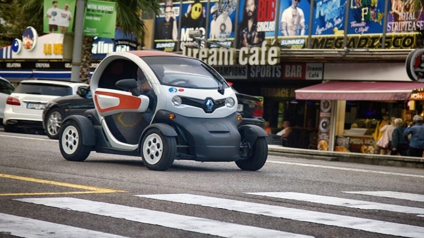 Smart car driving on street