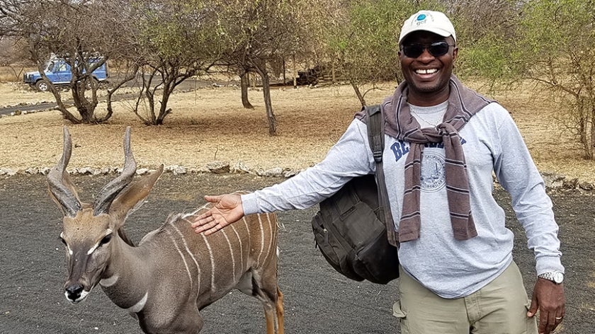 Mohamed Bakarr with an antelope