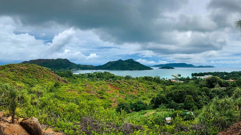 Landscape shot of the Seychelles