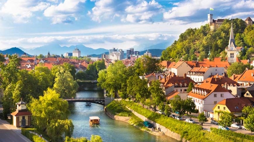  Cityscape of the Slovenian capital Ljubljana. 
