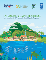 Cover image for publication "Enhancing Climate Resilience: Experiences from the SGP's Community-Based Adaptation Programme"
