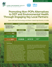 Cover image for publication "Good Practice Brief: Promoting Non-POPs Alternatives to DDT and Environmental Health Through Engaging Key Local Partners"